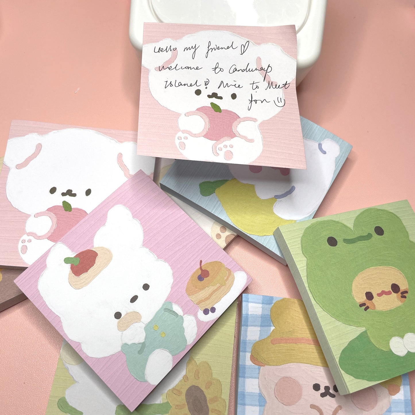 Oil Painting Cartoon Animal Sticky Notes, Study and Office Supplies, Kawaii Stationery, Memo Pad, To Do List, Check List, 80 Pages